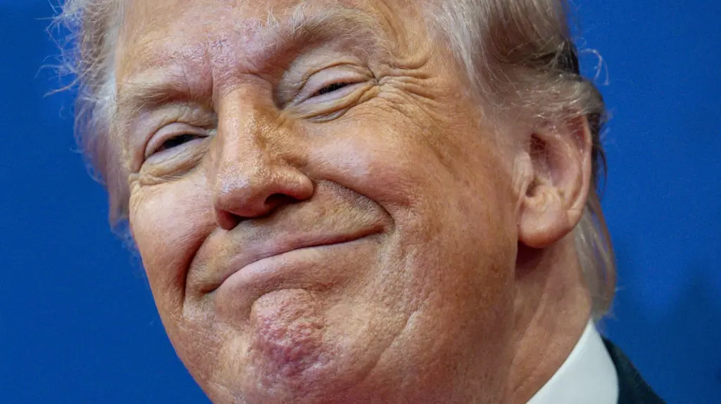 Close-up of Donald Trump's face