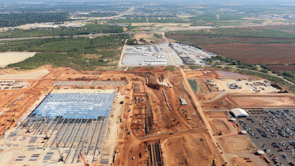 In an aerial view, sections of the Stargate Oracle AI data center undergoes construction on August 26, 2026 in Abilene, Texas. The Stargate Oracle AI data center will span roughly 4 million square feet and will be operated by Oracle for OpenAI. The facility is the first Stargate site to go live and is expected to be fully completed by the end of 2026. Data centers continue to be a major topic of discussion heading into the 2026 Midterm elections with conservatives raising concerns about property rights, electricity prices and local land-use control, while environmental groups and Democrats have focused on water consumption, pollution and strain on the power grid. Gov. Greg Abbott has paused approvals for new large scale data center loads connecting to the Texas grid.